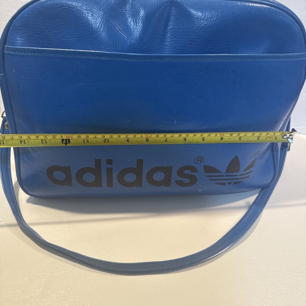 Rare Vintage 1970’s Blue Vinyl Adidas Trefoil Sports,Carryon,Weekend Bag - Picture 8 of 16